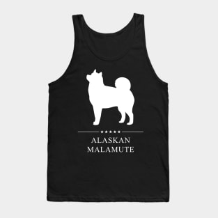 Alaskan Malamute Dog White Silhouette Tank Top